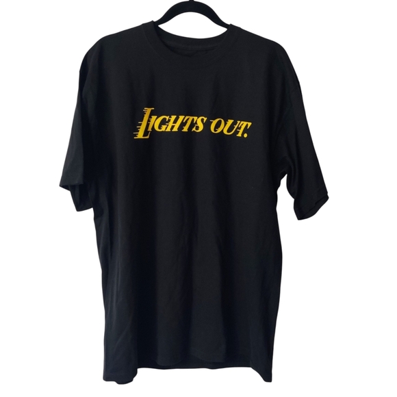 Rare LA LAKERS Lights Out Tee XL Black Kobe Bryant Era Staples Center Men's EUC - Picture 1 of 7